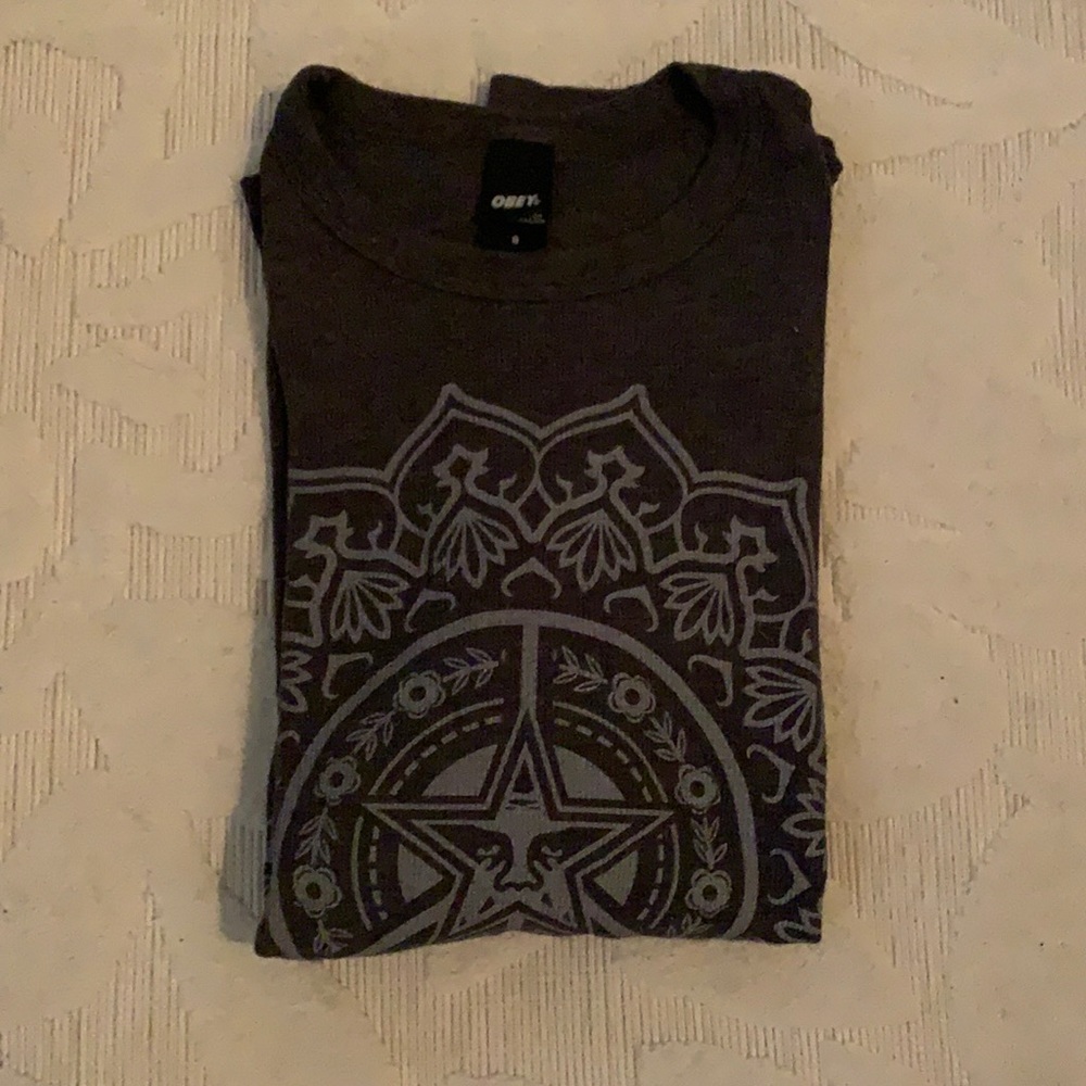 Men’s Obey Long Sleeve Thermal Gray Size S